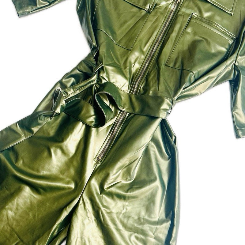 JOJO FAUX LATEX LEATHER OVERALL
