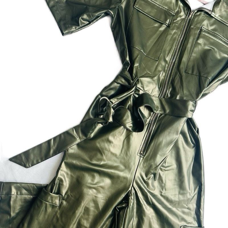 JOJO FAUX LATEX LEATHER OVERALL