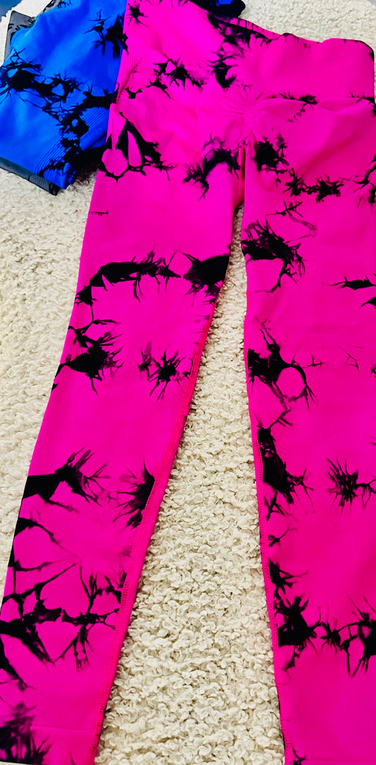 SAMANTHA TIE DYE SEAMLESS HIGH WAIST YOGA PANTS