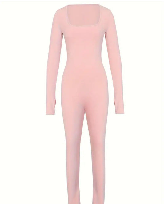 BETSY HIGH STRETCH PINK JUMPSUIT