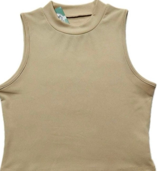 BELLE SOLID MOCK NECK CROP TOP