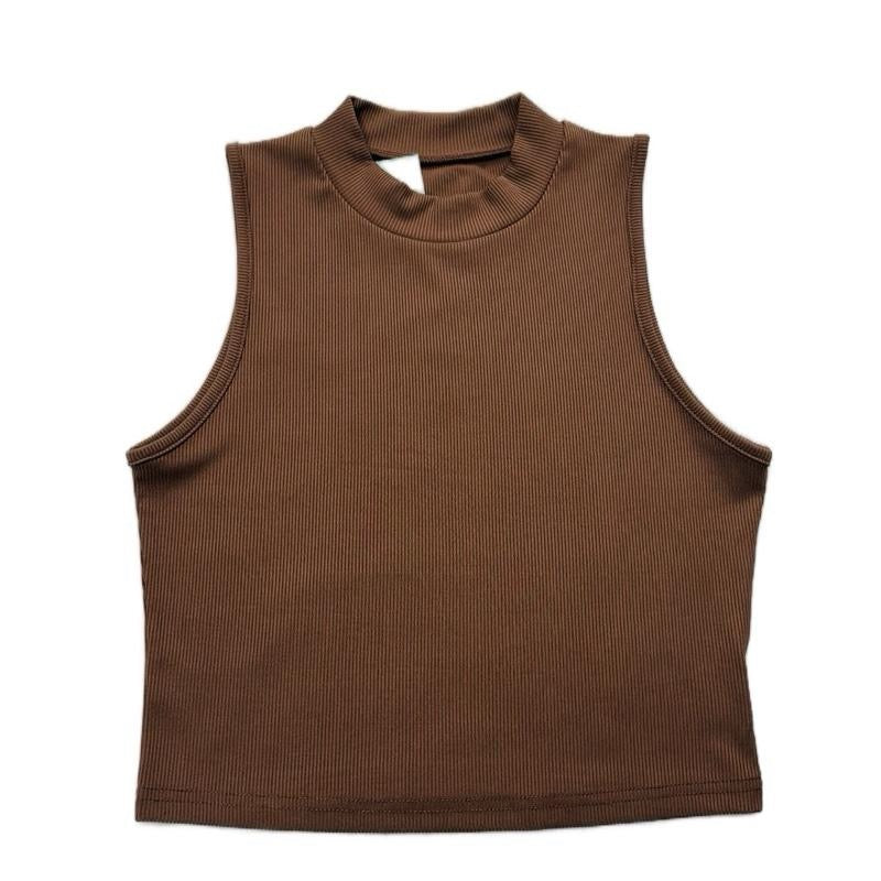 LOUISE SOLID MOCK NECK CROP TOP