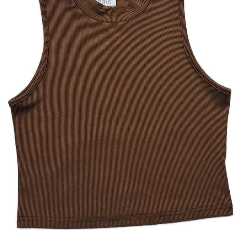 LOUISE SOLID MOCK NECK CROP TOP