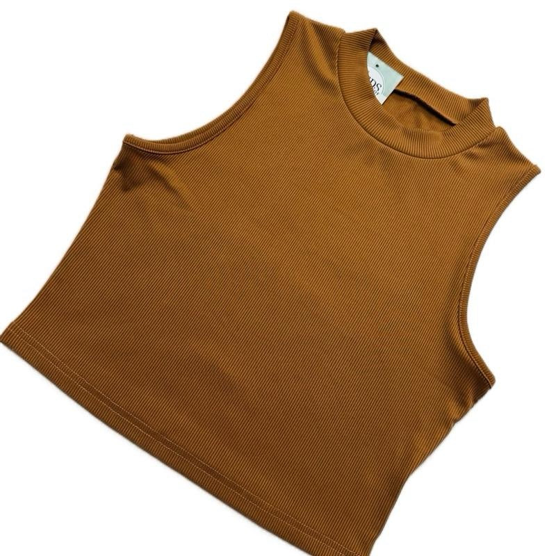 BREANA SOLID MOCK NECK CROP TOP