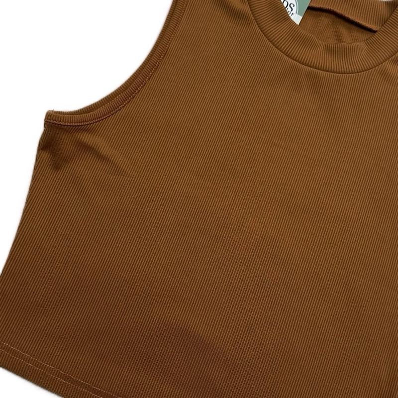 BREANA SOLID MOCK NECK CROP TOP