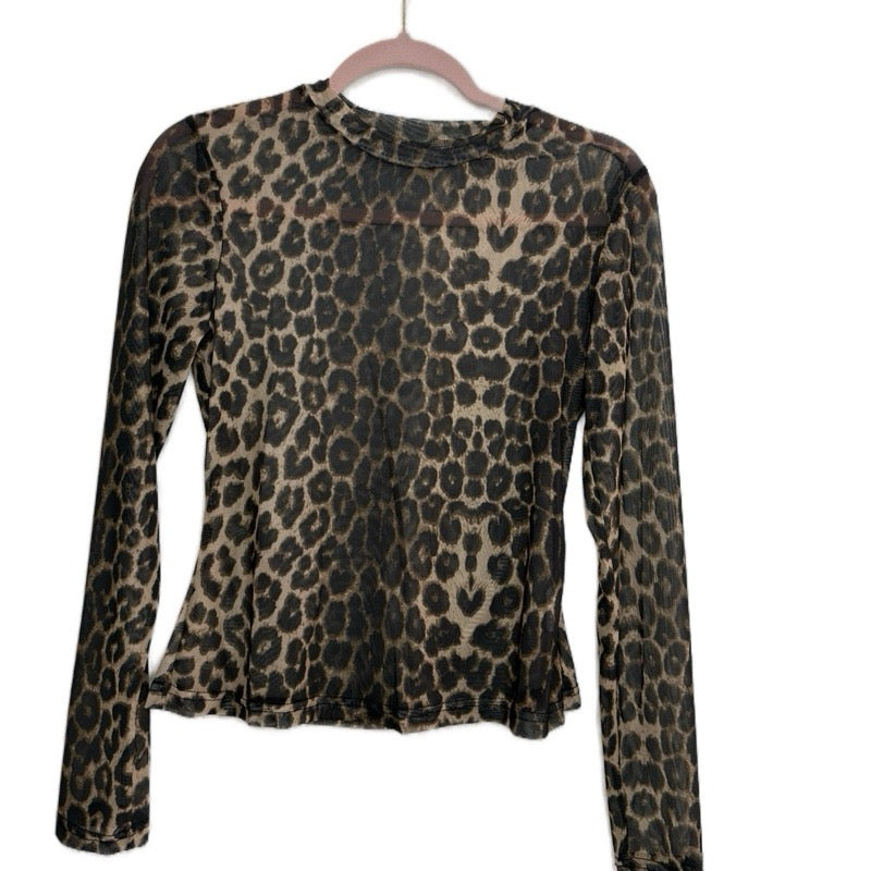 LOUISA LEOPARD PRINT LONG SLEEVE TOP