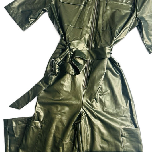 JOJO FAUX LATEX LEATHER OVERALL