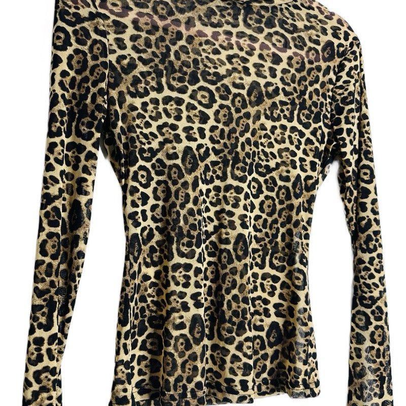 MATILDA LEOPARD PRINT TURTLE NECK TOP